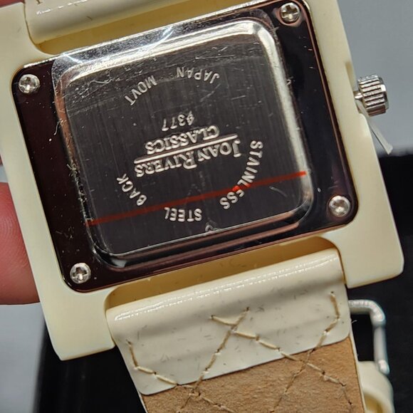Joan Rivers Classics Collection Watch Ivory Cream Square V377 NEW Needs Battery - Picture 6 of 7